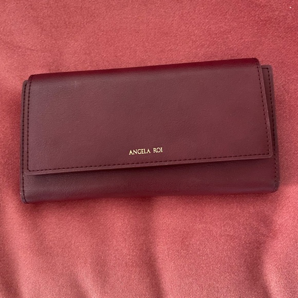 Angela Roi dark red burgundy ‘bordeaux’ clutch wallet - Picture 6 of 10
